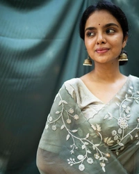 organza embroidery sarees